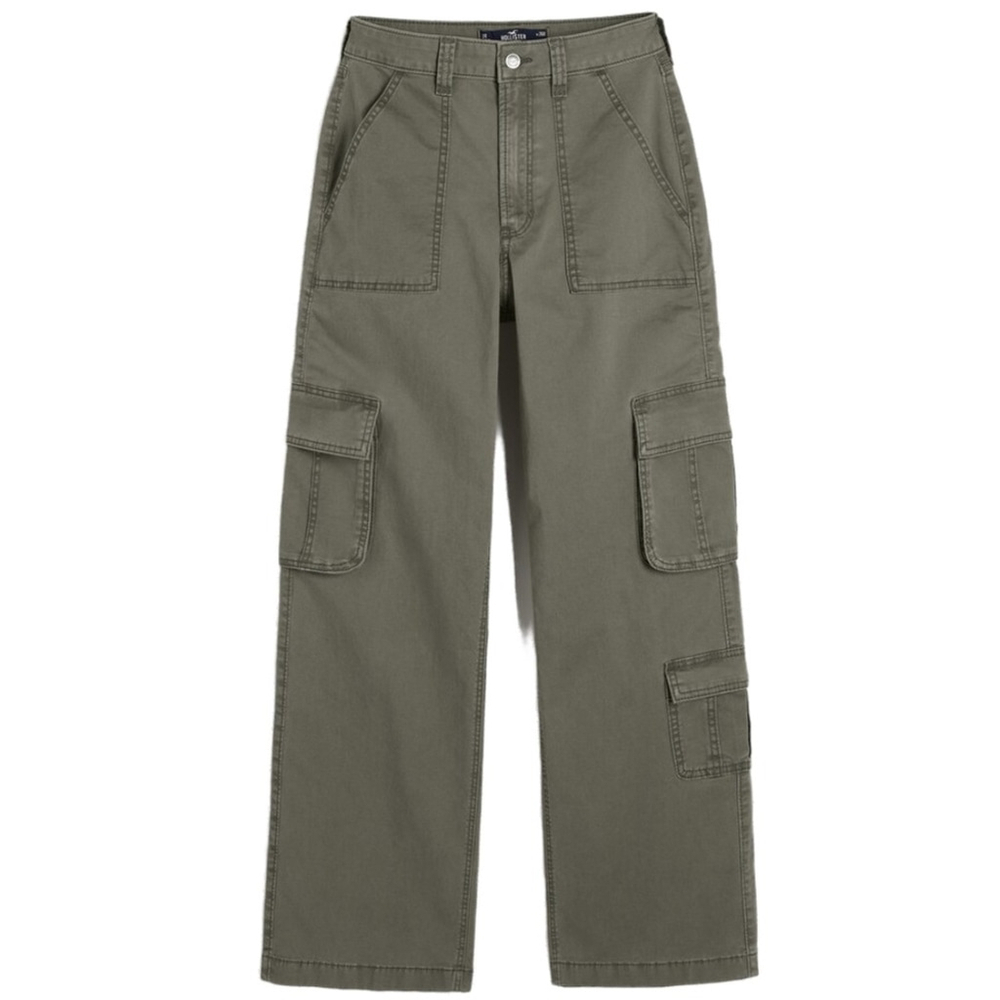 Hollister Ultra High-Rise Baggy 3-Pocket Cargo Pants | Olive Green – 2S Waist 26
